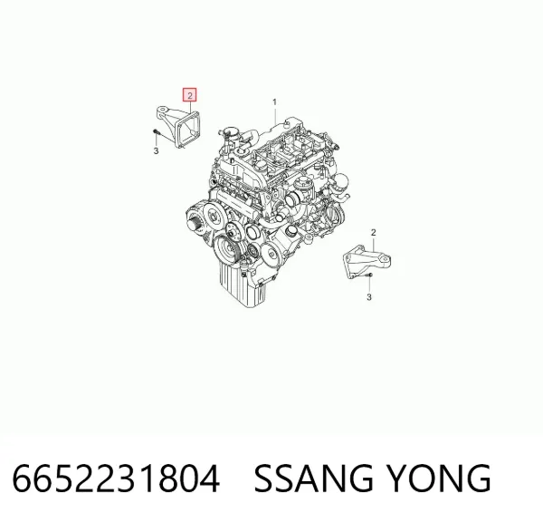 Кронштейн подушки (опори) двигуна, правої 6652231804 Ssang Yong
