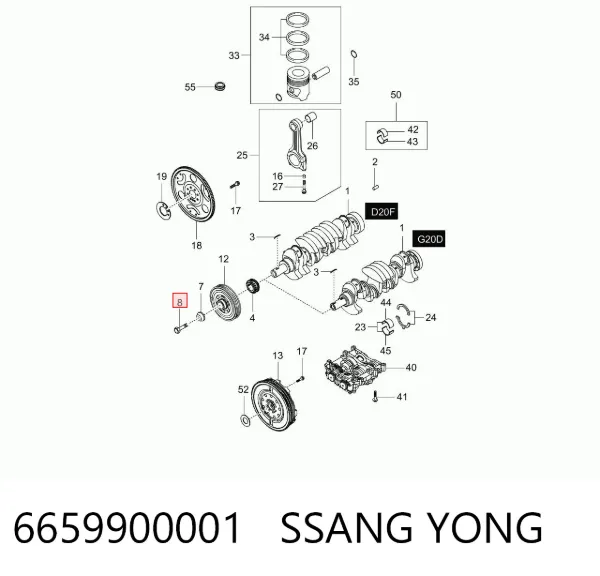 Болт шатуна 6659900001 Ssang Yong