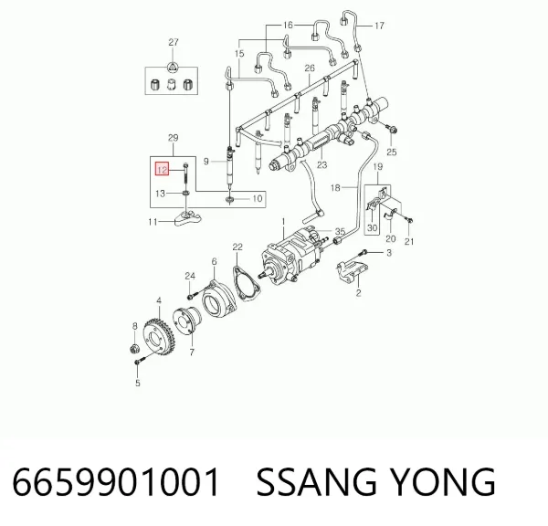 Болт кріплення форсунки 6659901001 Ssang Yong