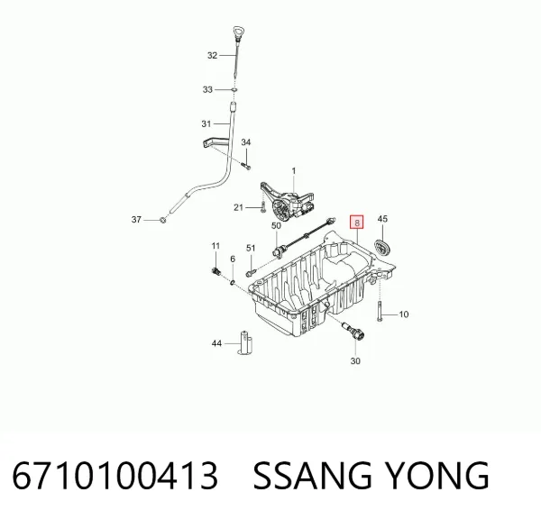 Піддон масляний картера двигуна 6710100413 Ssang Yong