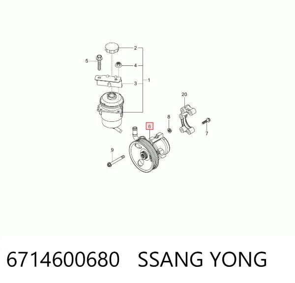 Насос ГУР 6714600680 Ssang Yong