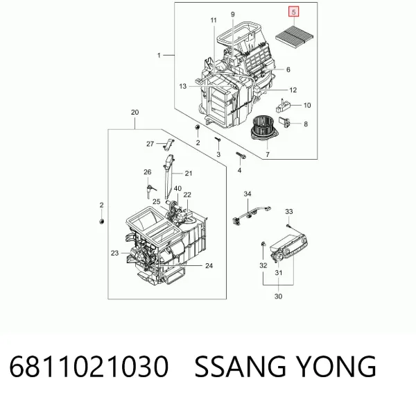 Фільтр салону 6811021030 Ssang Yong