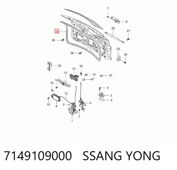 Ущільнювач задніх 3/5-й двері 7149109000 Ssang Yong