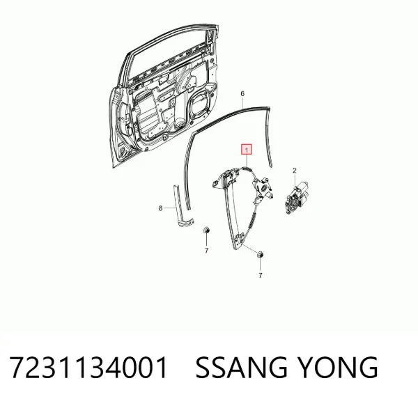 Склопідйомник передньої лівої двері SsangYong Korando C