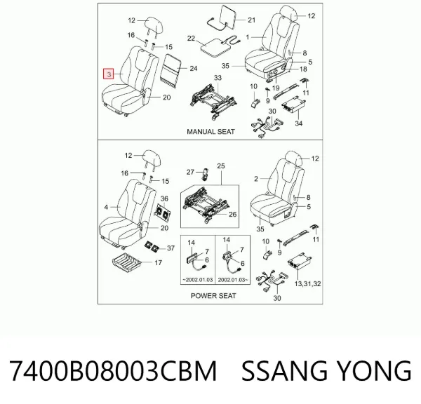  7400B08003CBM Ssang Yong