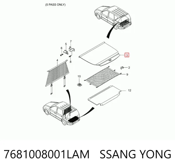  7681008001LAM Ssang Yong