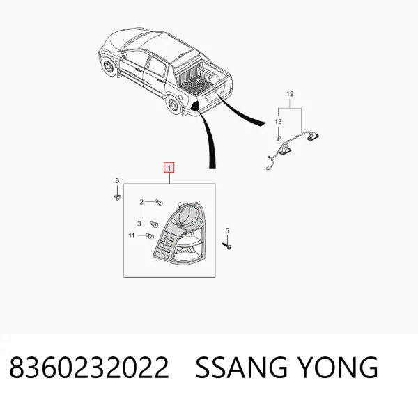 Задня права фара 8360232022 Ssang Yong