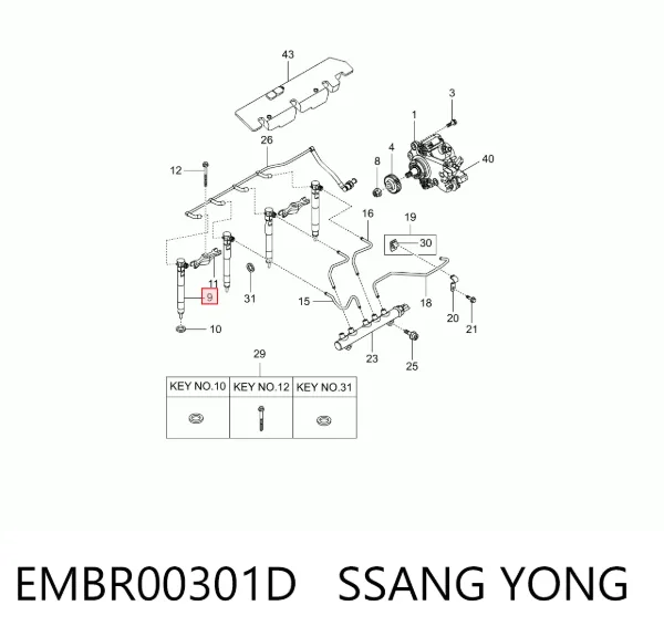 Паливні форсунки EMBR00301D Ssang Yong