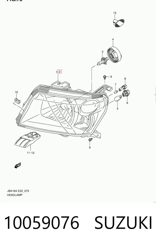 Фара ліва 10059076 Suzuki