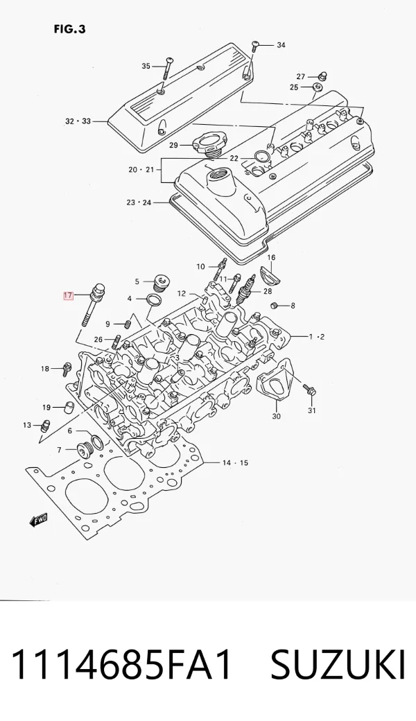 Болт ГБЦ 1114685FA1 Suzuki
