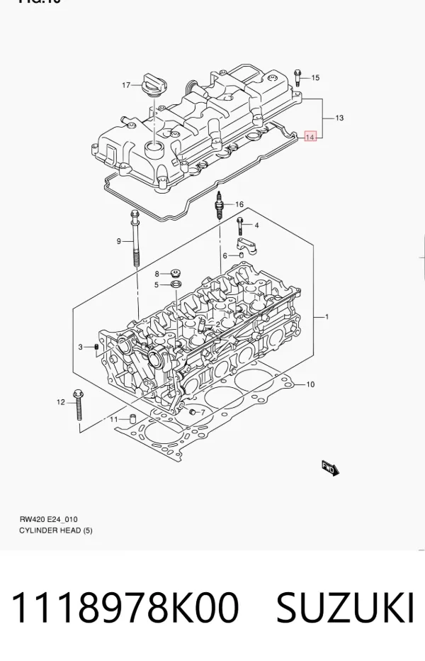 Прокладка клапанної кришки 1118978K00 Suzuki