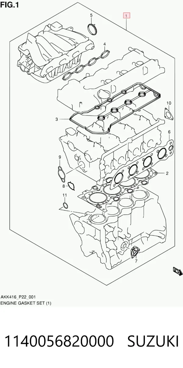 Комплект прокладок 1140056820000 Suzuki