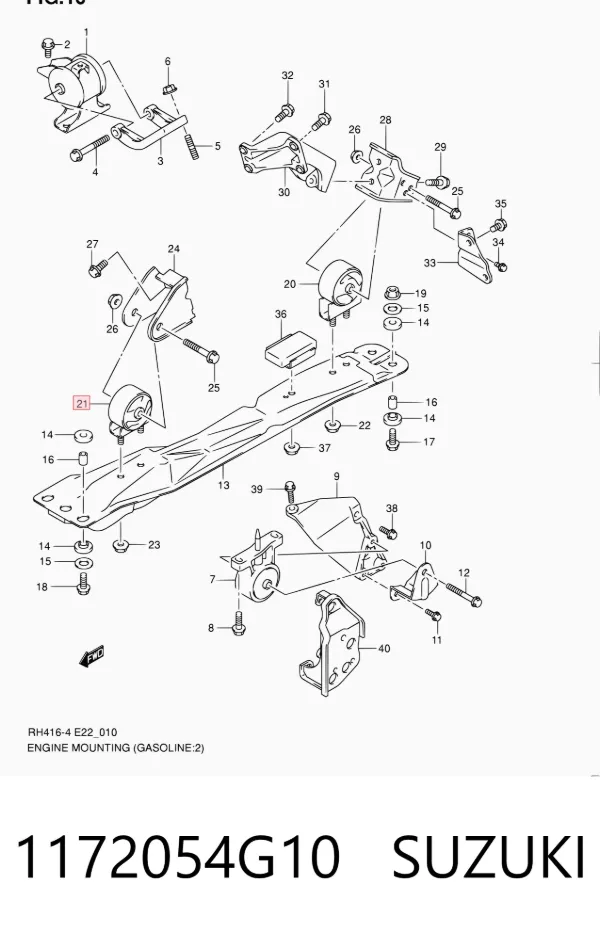 Подушка двигуна передня 1172054G10 Suzuki