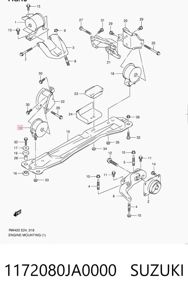 Подушка двигуна передня 1172080JA0000 Suzuki