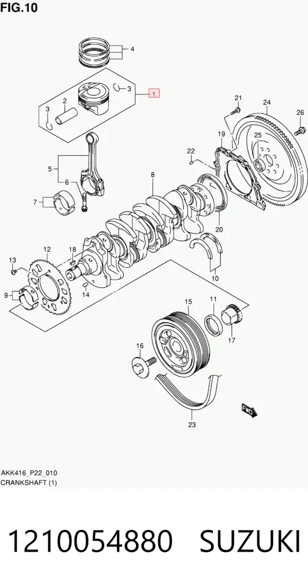 Поршень (комплект на мотор), STD 1210054880 Suzuki