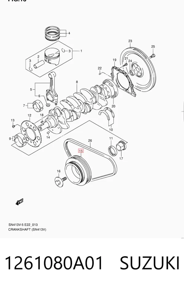 Шків колінвала 1261080A01 Suzuki