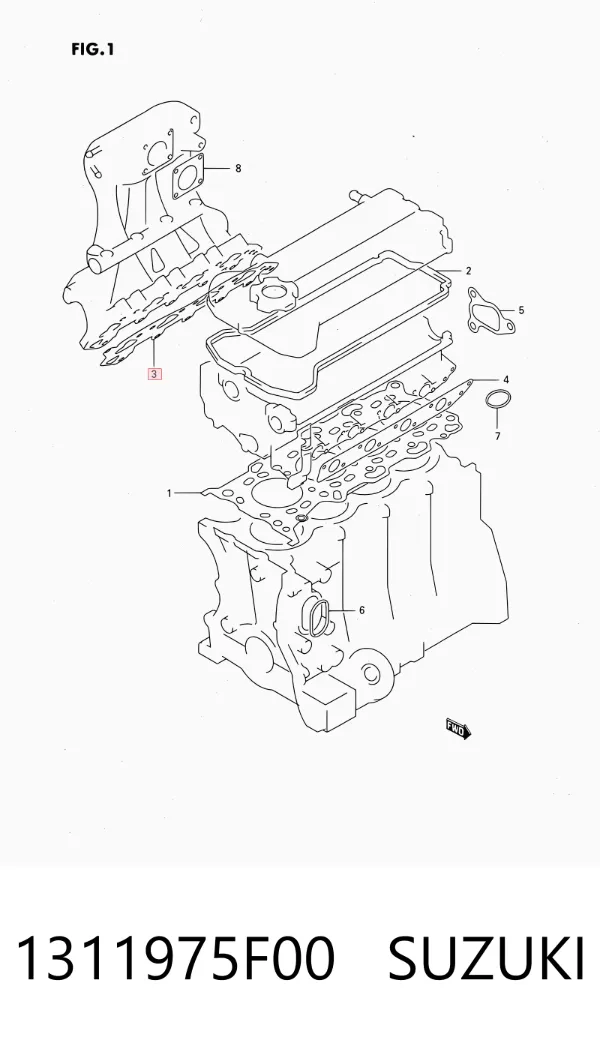 Прокладка впускного колектора 1311975F00 Suzuki