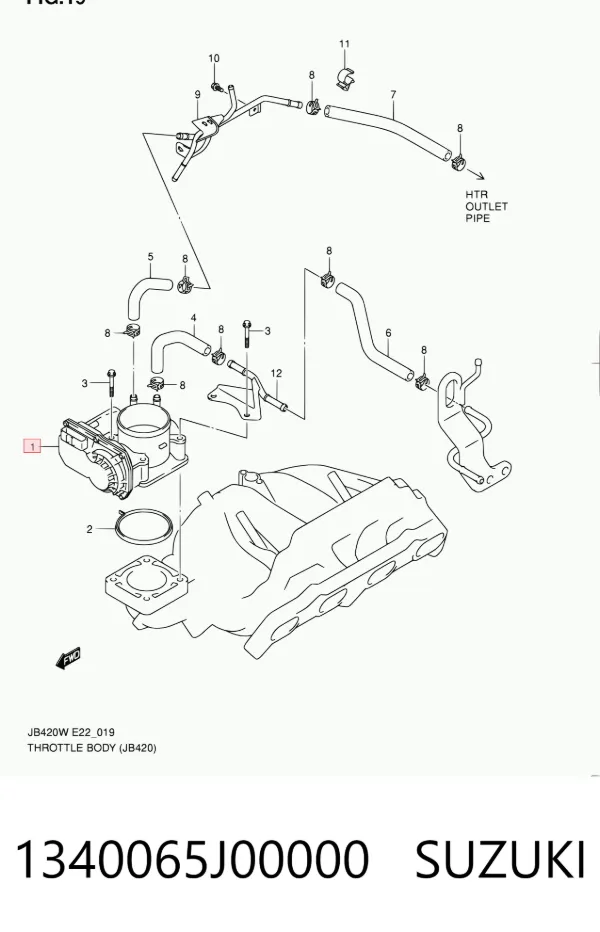 Дросільна заслінка 1340065J00000 Suzuki