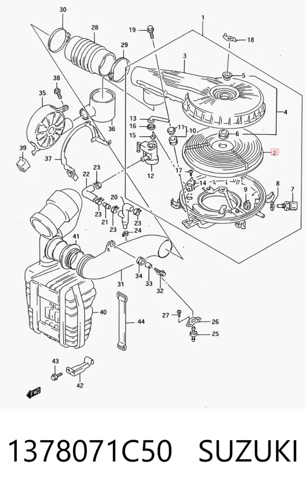 Повітряний фільтр 1378071C50 Suzuki
