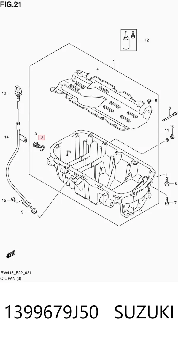 Прокладка пробки піддону двигуна 1399679J50 Suzuki