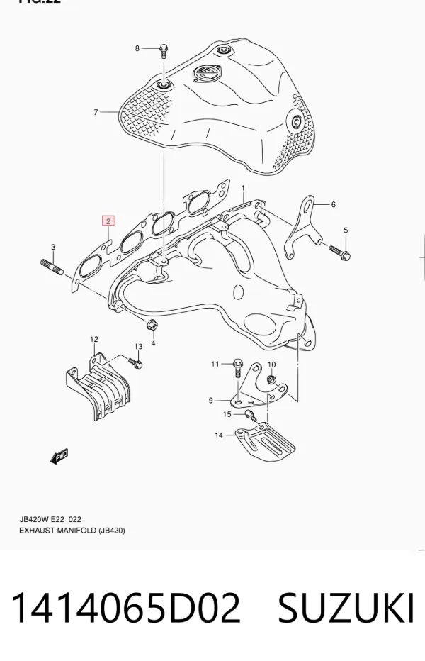 Прокладка колектора 1414065D02 Suzuki