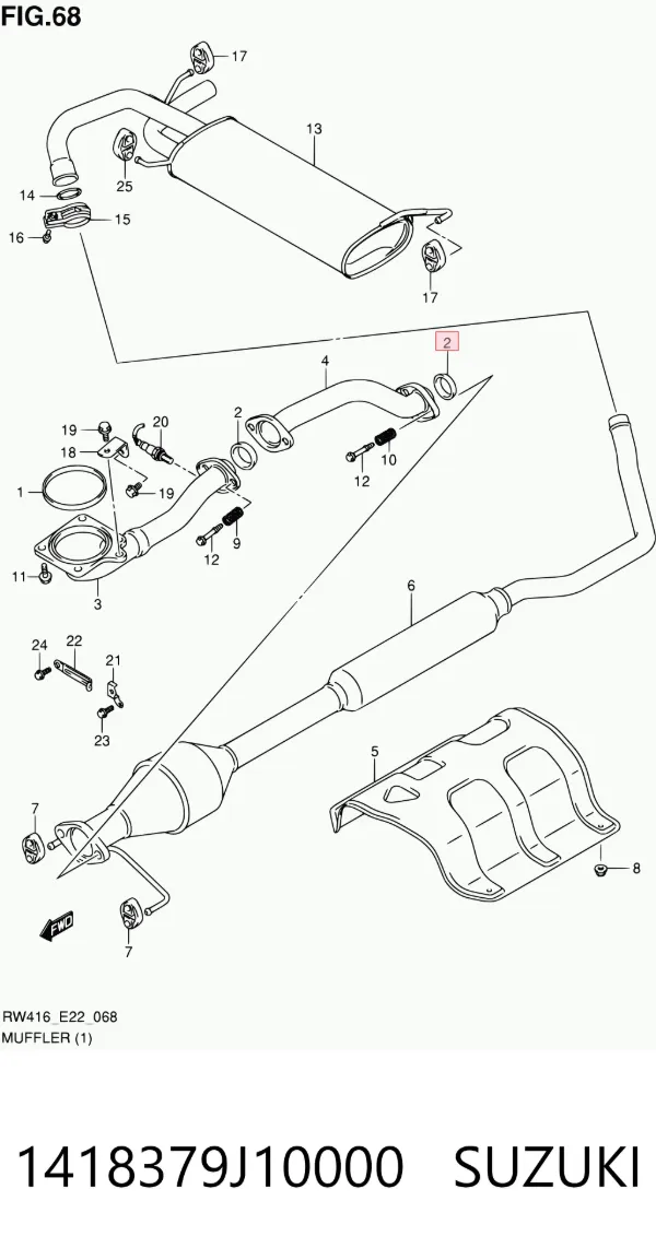 Кільце приймальної труби глушника 1418379J10000 Suzuki