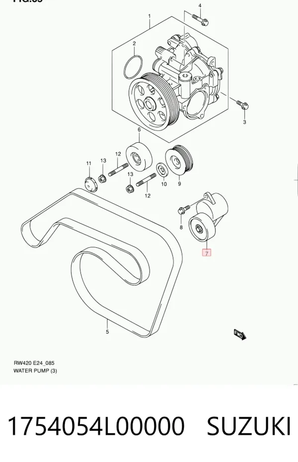 Натягувач приводного ременя 1754054L00000 Suzuki