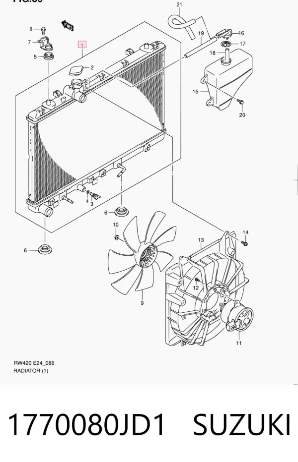 Радіатор 1770080JD1 Suzuki