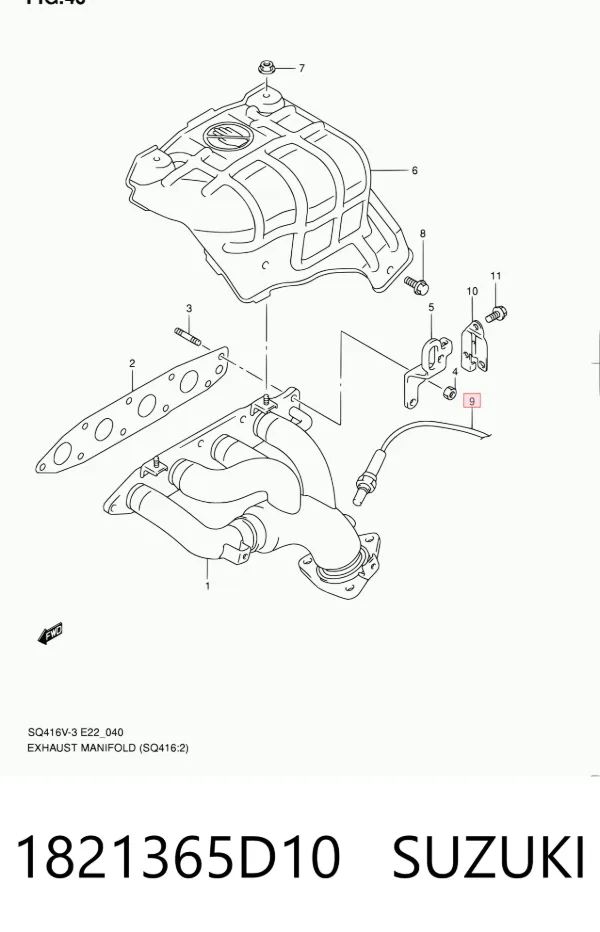 Лямбдазонд, датчик кисню до каталізатора 1821365D10 Suzuki