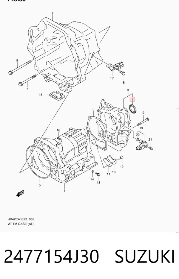 Сальник АКПП/КПП, вихідного/вторинного валу 2477154J30 Suzuki