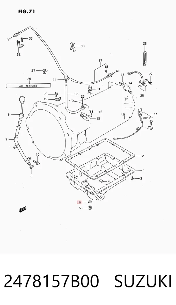 Прокладка пробки піддону АКПП 2478157B00 Suzuki