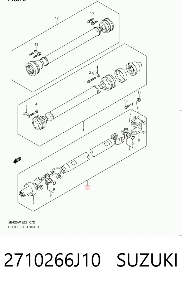 Кардан задній 2710266J10 Suzuki