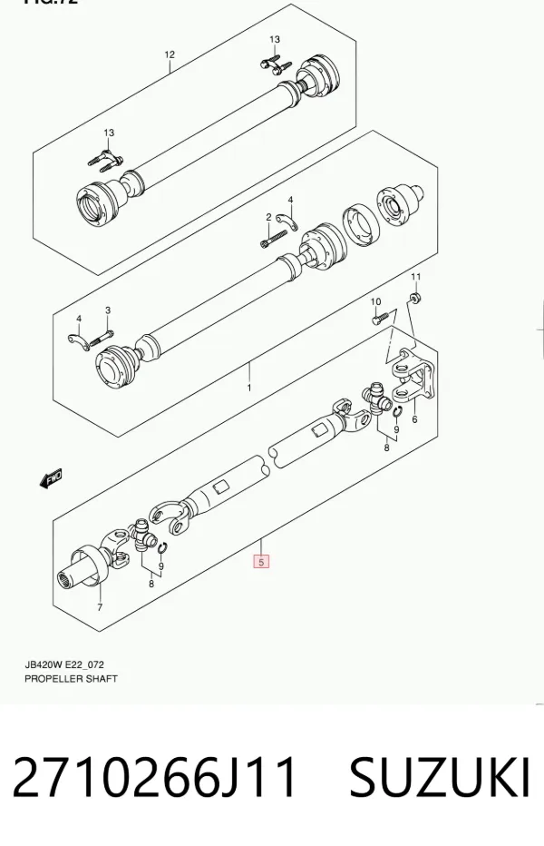 Кардан задній 2710266J11 Suzuki
