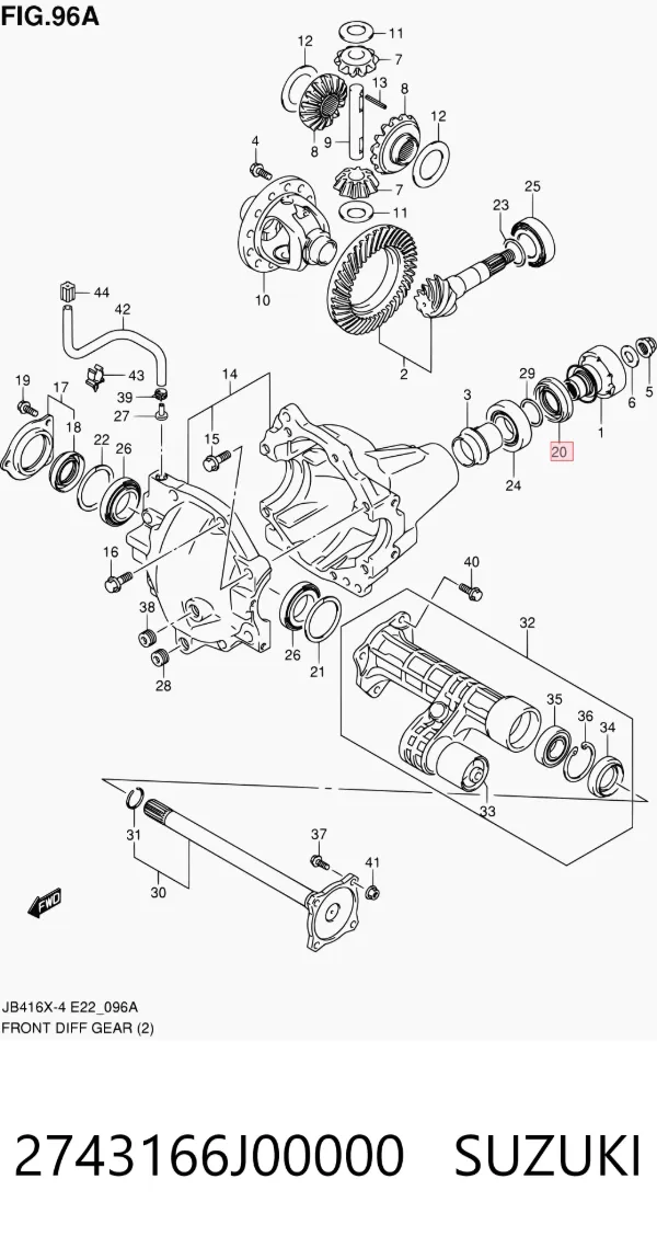 Сальник хвостовика 2743166J00000 Suzuki