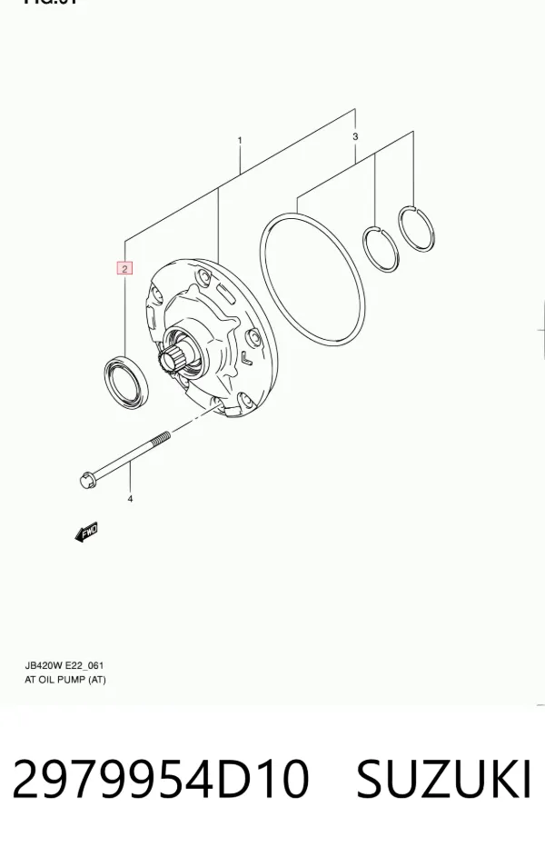 Сальник масляного насосу 2979954D10 Suzuki