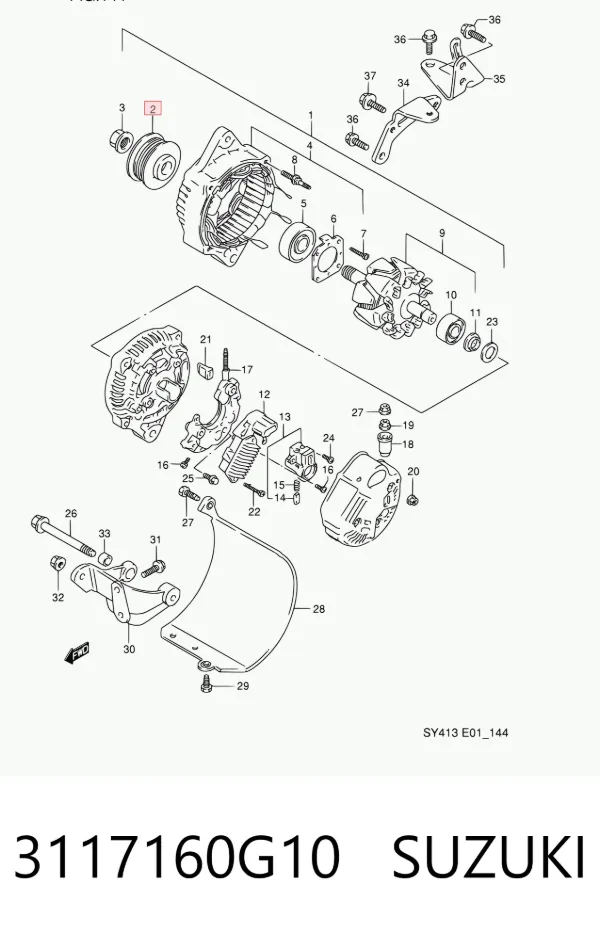 Шків генератора 3117160G10 Suzuki