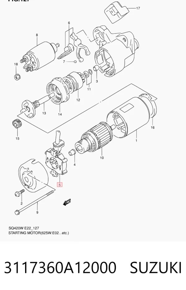Щеткодеpжатель стартера 3117360A12000 Suzuki