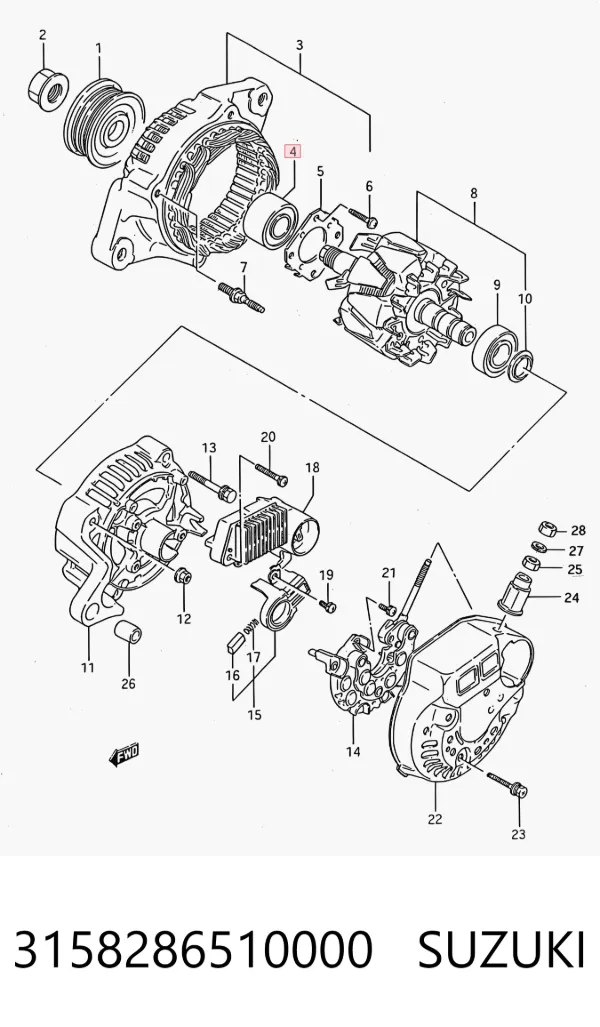 Підшипник генератора 3158286510000 Suzuki
