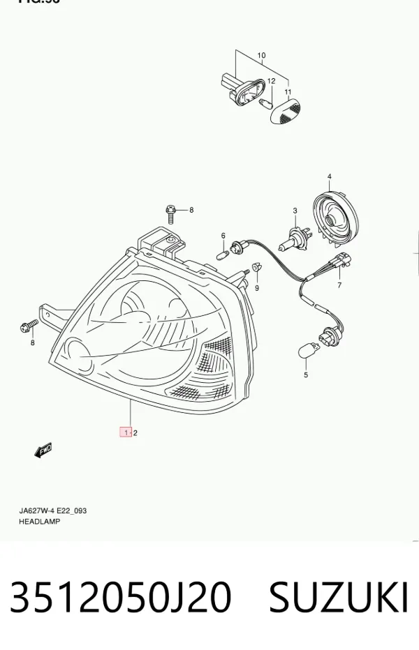 Фара права 3512050J20 Suzuki