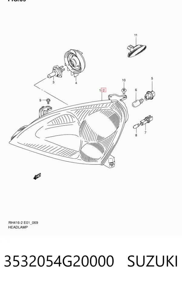 Фара ліва 3532054G20000 Suzuki