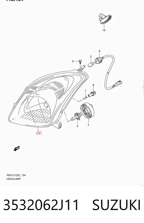Фара ліва 3532062J11 Suzuki