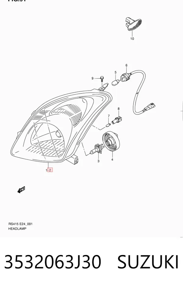 Фара ліва 3532063J30 Suzuki