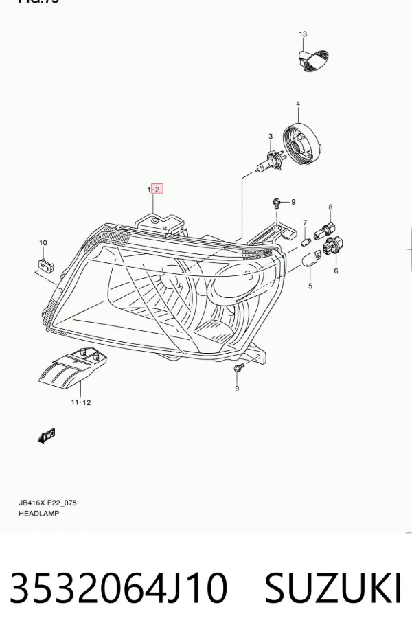 Фара ліва 3532064J10 Suzuki