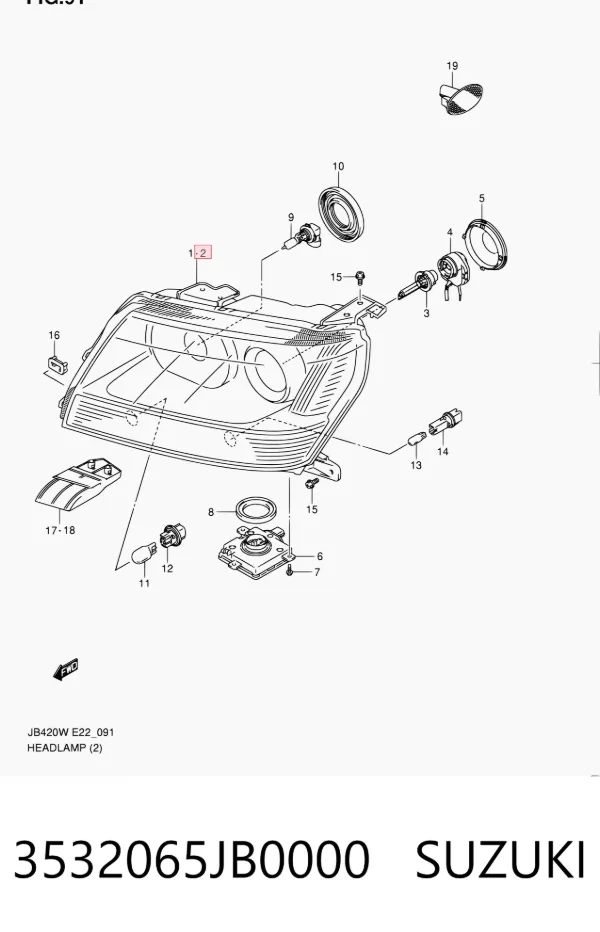 Фара ліва 3532065JB0000 Suzuki