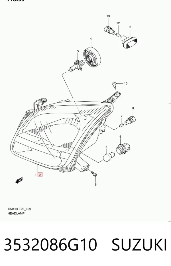 Фара ліва 3532086G10 Suzuki