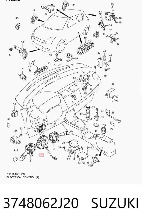 Шлейф керма 3748062J20 Suzuki