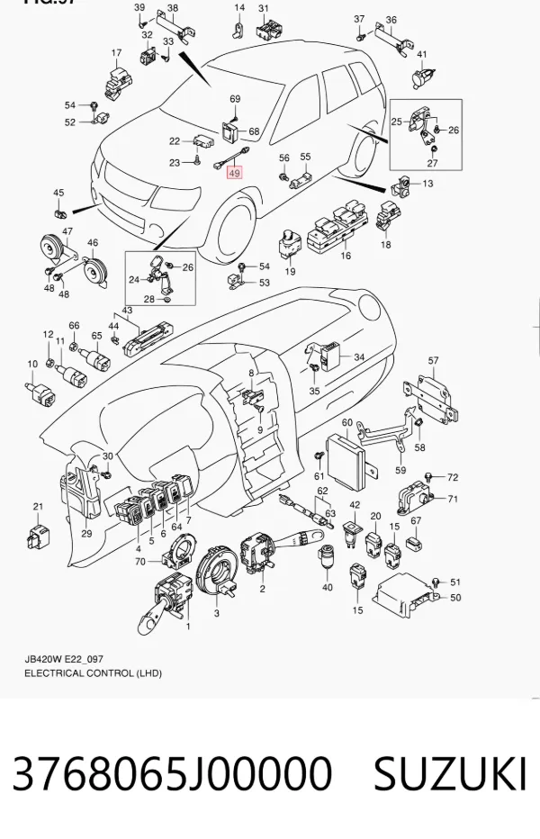 Датчик роздаткової коробки вмикання повного приводу 3768065J00000 Suzuki
