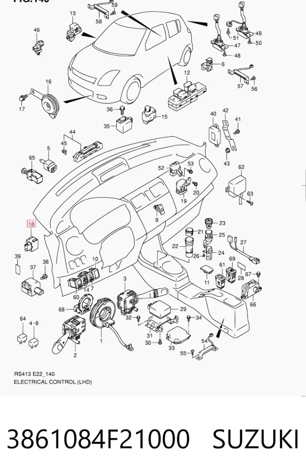 Реле поворотів 3861084F21000 Suzuki