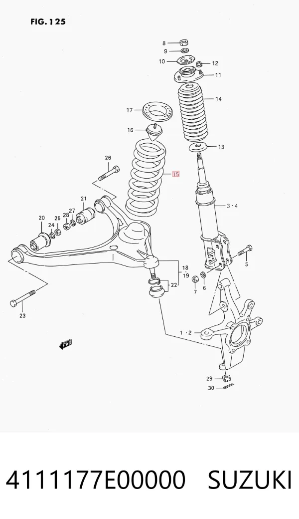 Пружина передня 4111177E00000 Suzuki
