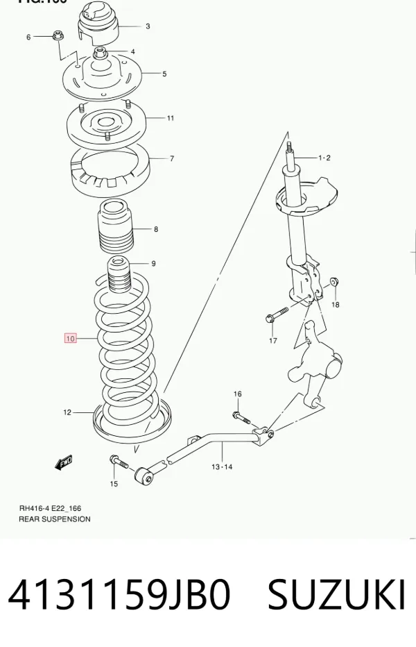 Пружина передня 4131159JB0 Suzuki
